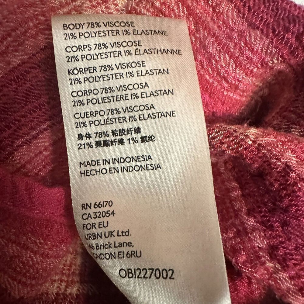 Pilcro Anthropologie Pink Plaid Pockets Crinkle Tunic Button Collared‎ Top XS - Picture 12 of 12